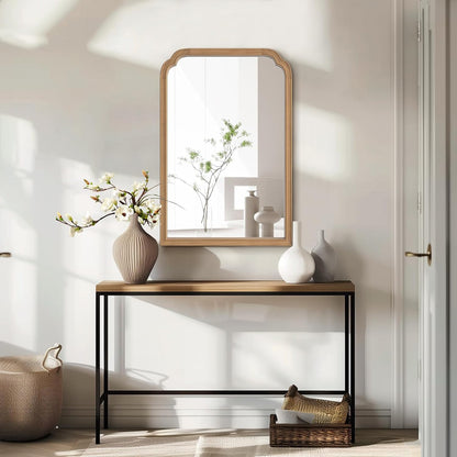 WallBeyond Full Length Mirror Wall Mounted 65"x22", Rustic Wooden Frame Floor Mirror, Large Full Body Mirror for Bedroom, Leaning or Hanging Against Wall, Natural