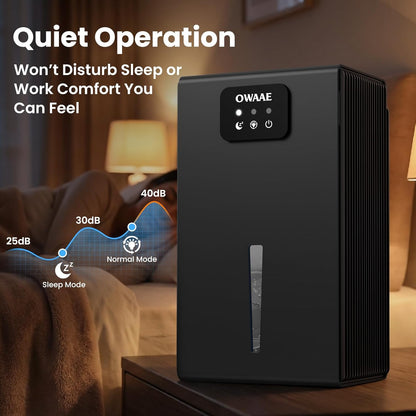 Dehumidifier, 1000 sq.ft Quiet Dehumidifiers for Home Bedroom Basement Bathroom with 95oz Water Tank, Sleep Mode, Auto Shut-Off 7 Colors LED Light, Black