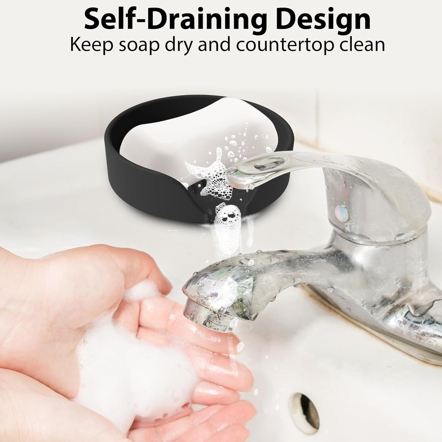 Sponge Holder for Scrub Daddy with Suction Cups and Drain Spout Kitchen Sink Caddy Organizer, Soap Dishes Holder Accessories Rack, Dishwasher Safe - 4.7"x4.7", Green