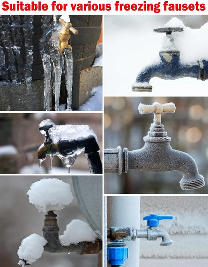 Wohohoho Outdoor Faucet Covers for Winter, 4 Packs Pro 10" H x 7" W Black Outside Faucet Cover Freeze Protection, Reusable Waterproof Insulated Spigot Cover, Thickened Garden Faucet Socks Hose Bibs