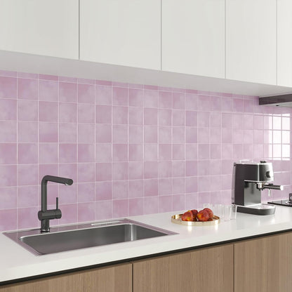 CHIHUT 6 Sheets 12"x12" Glossy Grey Concrete Checkered Peel and Stick Backsplash Tiles Waterproof Heat Resistant Self Adhesive Vinyl Wall Tiles for Kitchen Bathroom Laundry Room Renter Friendly Tiles