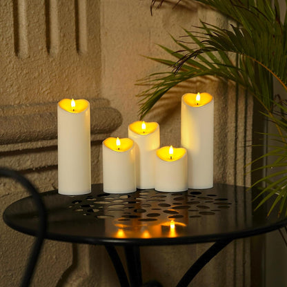 Homemory Dripping Wax Flameless Candles, Battery Operated Candles with Remote Control and Timers, LED Pillar Candles, Electric Fake Candles, 3" x 6", Set of 2