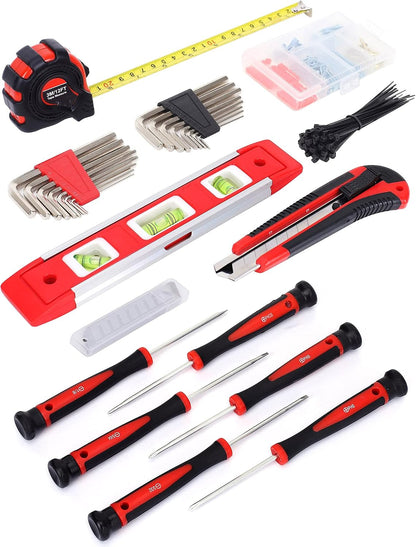 FASTPRO 236-Piece Home Repairing Tool Set, Mechanics Hand Tool Kit with 12-Inch Wide Mouth Open Storage Bag, Household Tool Set for DIY, Home Maintenance, Green