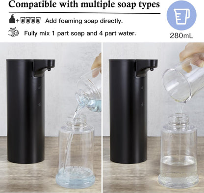 LAOPAO Automatic Soap Dispenser Foaming: Rechargeable Touchless Soap Dispenser Stainless Steel Foam Soap Dispenser for Bathroom Hand Soap Pump for Kitchen Xmas Gift, 9oz, White