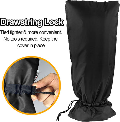 XXL Outdoor Faucet Covers for Winter, 3M Thinsulate Insulation Faucet Freeze Protector, 25”H x 13”W for Garden Lawn Faucets & Yard Hydrant, Waterproof Insulated Spigot Cover Faucet Sock – Black
