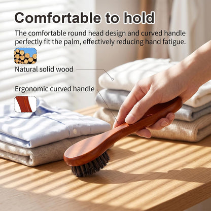 3 Pcs Wooden Laundry Stain Brush, Soft Bristle Brush Stain Remover Dauber Brushes with Round Head, Stain Tool Remover for Delicate Fabric, Cotton, Linens