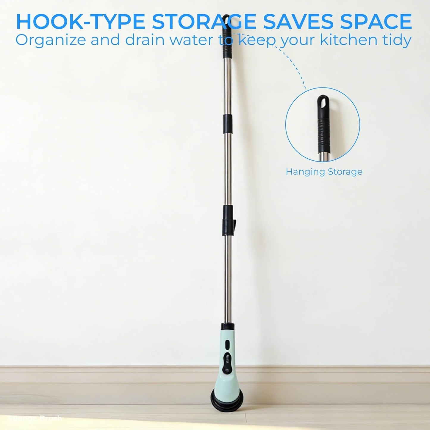 Electric Spin Scrubber for Bathroom, Cordless & Rechargeable with 6 Interchangeable Heads, Extendable Long Handle 48 in for Tile, Grout, Tub & Floor Cleaning