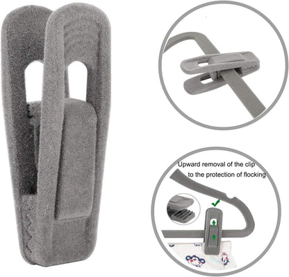 Tinfol Velvet Hanger Clips, 24 Pack Black Pants Hangers Clips, Large Opening Clothes Pin, Strong Finger Flocked Clip Perfect for Use with Slim-line Clothes Velvet Hanger