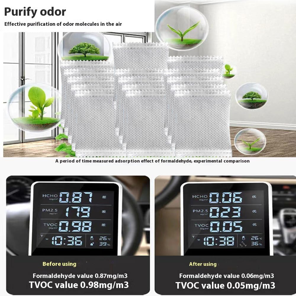 100Pack Natural Activated Charcoal Bags Strong Odor Absorber; 2g/Pack Small Air Purifying Bag for Closet or Car or Shoe ; Air Freshener and Moisture Absorbers for Home,Car,Closet,Shoe,Pets