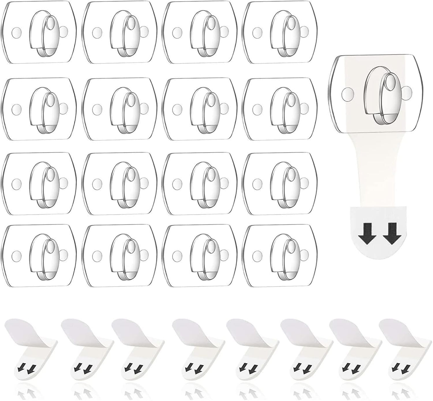 100 Pack Clear Cable Clips Adhesive with 120 Removable Strips, Small Transparent Cord Management Clips for Wall & Desk, Damage Free Self Adhesive Wire Holders