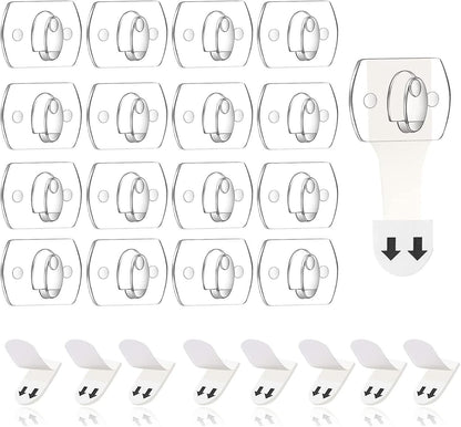 100 Pack Clear Cable Clips Adhesive with 120 Removable Strips, Small Transparent Cord Management Clips for Wall & Desk, Damage Free Self Adhesive Wire Holders