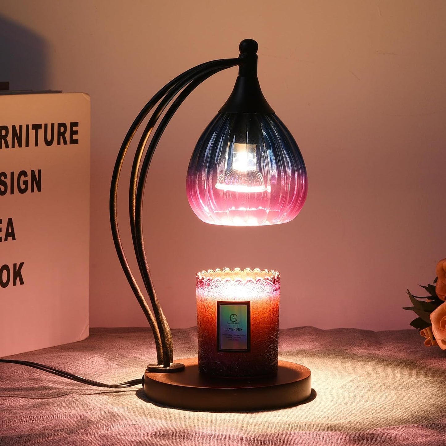 Candle Warmer Lamp with Timer Dimmer - Electric Light Wax Warmer for Jar Candles - Lamp with 2 Bulbs, Unique Birthday Gifts for Women Mom House Warming Gifts New Home Decor
