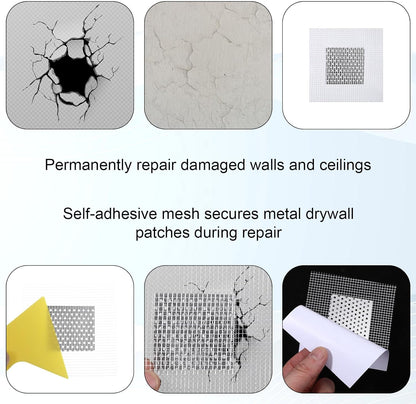 11 Pack Wall Repair Patch Kit, 2 Inch Wall Patch Repair with Scraper Self-Adhesive Drywall Repairs Patch Aluminum Mesh Repairs Patches Walls Hole Repairing Patches for Damaged Walls Ceilings Repairing