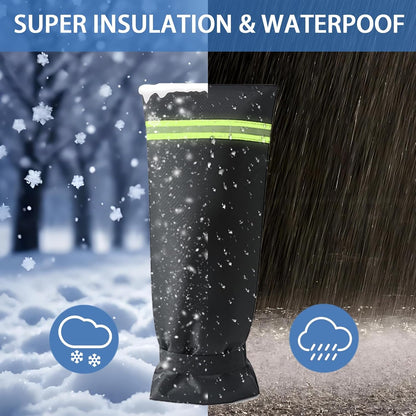 Outdoor Faucet Covers for Winter with Reflective Strips,Velcro Thickened Anti-Freeze Outdoor Tap Cover,Reusable Spigot Cover for Winter Freeze Protection Anti-Rust（17.7 * 7.1inch） 1pcs