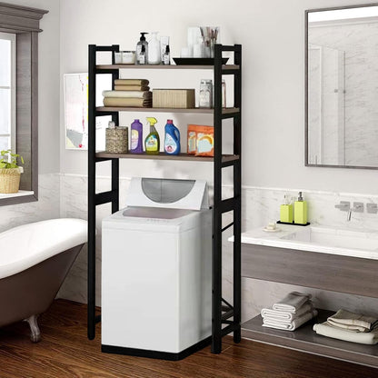Over The Washer and Dryer Storage Shelf, 3-Tiers Laundry Room Shelf, Laundry Room Shelving Units, Washing Machine Storage,Laundry Room Storage and Organizer Standing Shelf White
