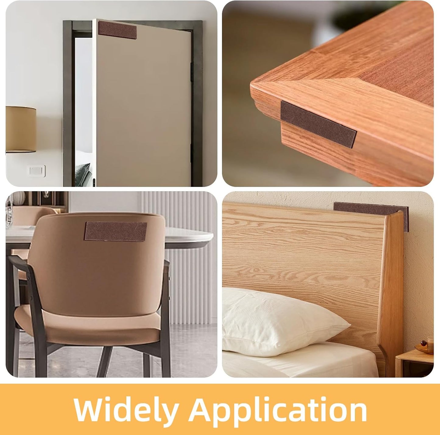 Felt Pads for Furniture, Felt Pads for Chair Legs (138PCS: Round and Rectangle, Sizes: 1/2" ，3/4"， 7/8", 1" and 1-1/4", Self-Adhesive, Brown) Furniture Pads to Protect Hardwood Floors