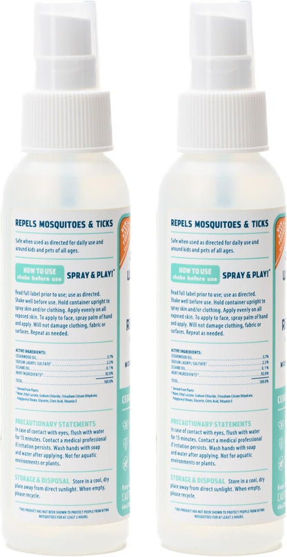 Wondercide - Mosquito, Tick, and Insect Repellent with Natural Essential Oils - Bug Spray and Killer - Safe for Family - Lemongrass 2-Pack of 4 oz Bottle