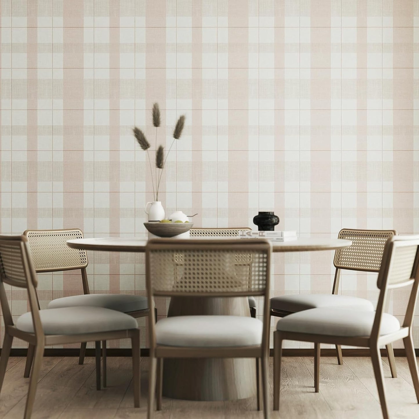 Modern Peel and Stick Wallpaper 17.3" x 78.7" Self Adhesive Wallpaper Textured Neutral Stripe Contact Paper Removable Vinyl Wall Paper for Living Room Bedroom Accent Wall Modern Minimalist Wall Decor