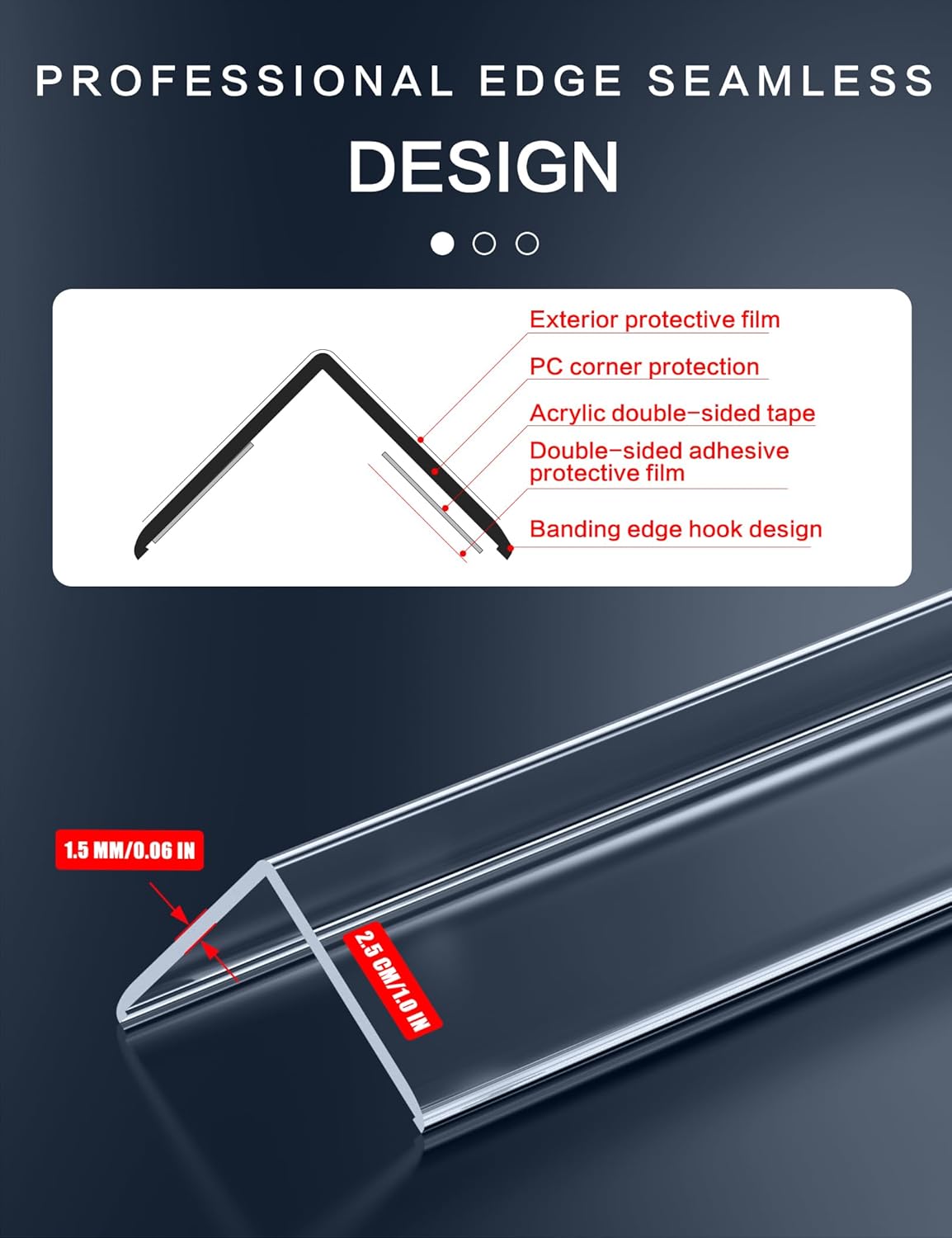 Wall Corner Protector, Walls Edge Protector，Self-Adhesive Wall Corner Guards,PVC Double Side Edge Protector， Furniture Stairs Guard (Gray 2PCS 90cm/35.4in)