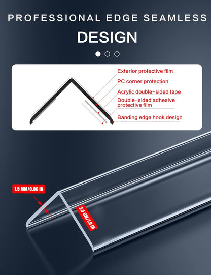 Wall Corner Protector, Walls Edge Protector，Self-Adhesive Wall Corner Guards,PVC Double Side Edge Protector， Furniture Stairs Guard (Gray 2PCS 90cm/35.4in)