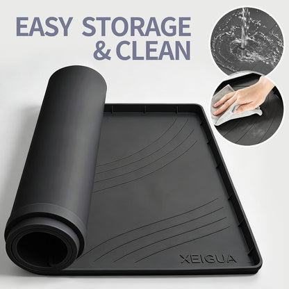 Washing Machine Pan, Drain Pan, Large 33×30/4 LBS Silicone Drain Pan, Waterproof Non-Slip Drip Tray with Raised Edge, Anti-Vibration Floor Leak Protector for Washer, Dryer and Laundry Room