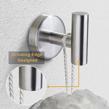 Bntuk Adhesive Hooks Heavy Duty Wall Hooks Stainless Steel Waterproof Shower Hook, Adhesive Holder Coat Hook for Hanging, Wall Mounted Towel Hooks for Bathroom Glass Window- 2 Pack