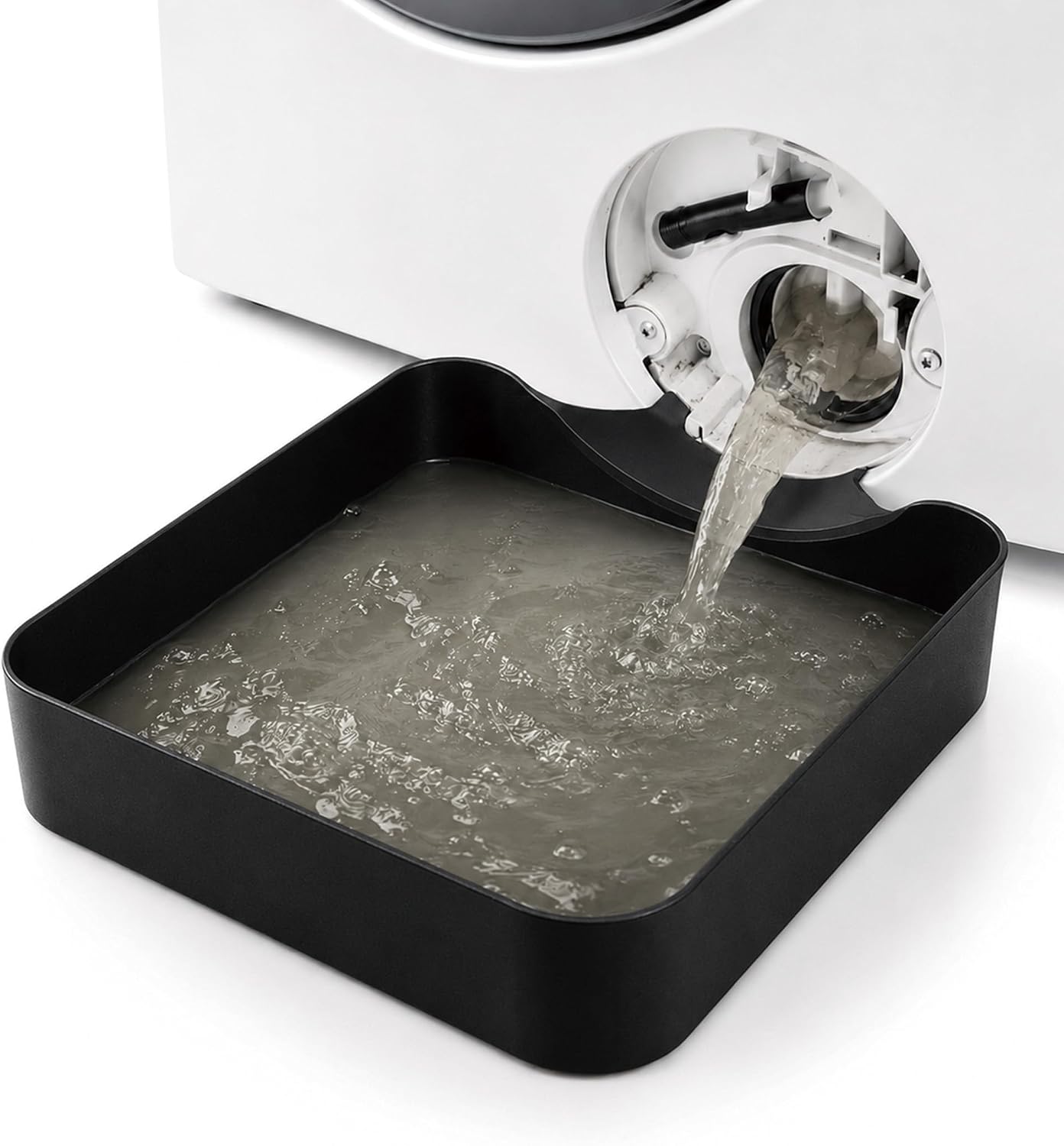 2027 Universal Front-Load Washing Machine Drain Pan - Washing Machine Drainage Tray for Basements, Apartments, Garages, Rentals, Easy Installation (Gray)