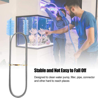 Flexible Straw Drain Brush Line Cleaner - 5 Ft Long Nylon Cleaner Double Ended Elastic Hose Pipe and 3 Pcs 10 Inch Straw Cleaning Brush for Tumbler, Sippy Cup, Bottle and Tube