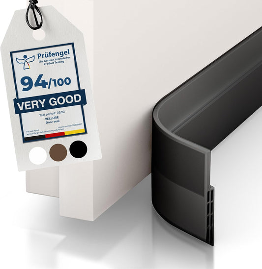 Vellure® Door Draft Stopper for Bottom of Door - Premium Door Sweep for Bottom of Door/Weather Stripping Door Seal (Save Energy – installs Quickly and Easily) Door Strip Ideal for