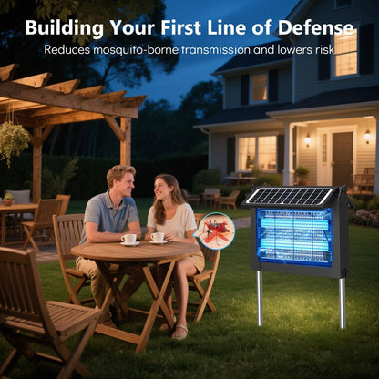 OnBeam Solar Bug Zapper Outdoor, 4500V Mosquito Zapper Fly Trap for Patio | 10W Solar Panel, IPX5 Waterproof, Auto Mode, Solar Powered, USB C Charging, Electric Rechargeable Mosquito Killer for Garden