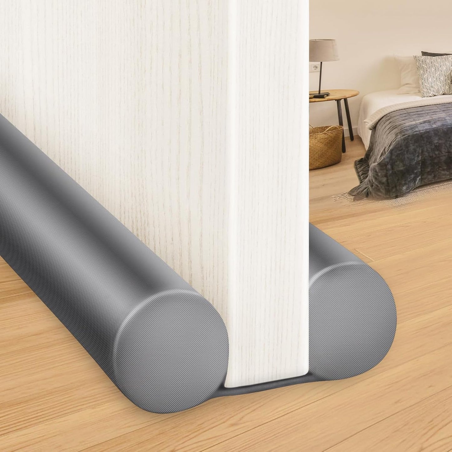 MAXTID Large Door Draft Stopper for Bottom of Doors 36” Under Door Sweep Noise Blocker Black Gap Stoppers Adjustable Doors Seal Sweep Guard Draft, Window Breeze Stoppers, Home Essentials Gadgets