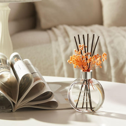 Flower Reed Diffuser Set 5.07oz Satin Rose Scent Diffuser with Sticks Home Fragrance Reed Diffuser for Bathroom Shelf Decor