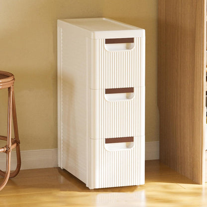 3 Drawers Slim Bathroom Storage Cabinet,Narrow Plastic Storage Cart,Rolling Dresser on Wheels for Bedroom,Living Room,Bathroom,Kitchen
