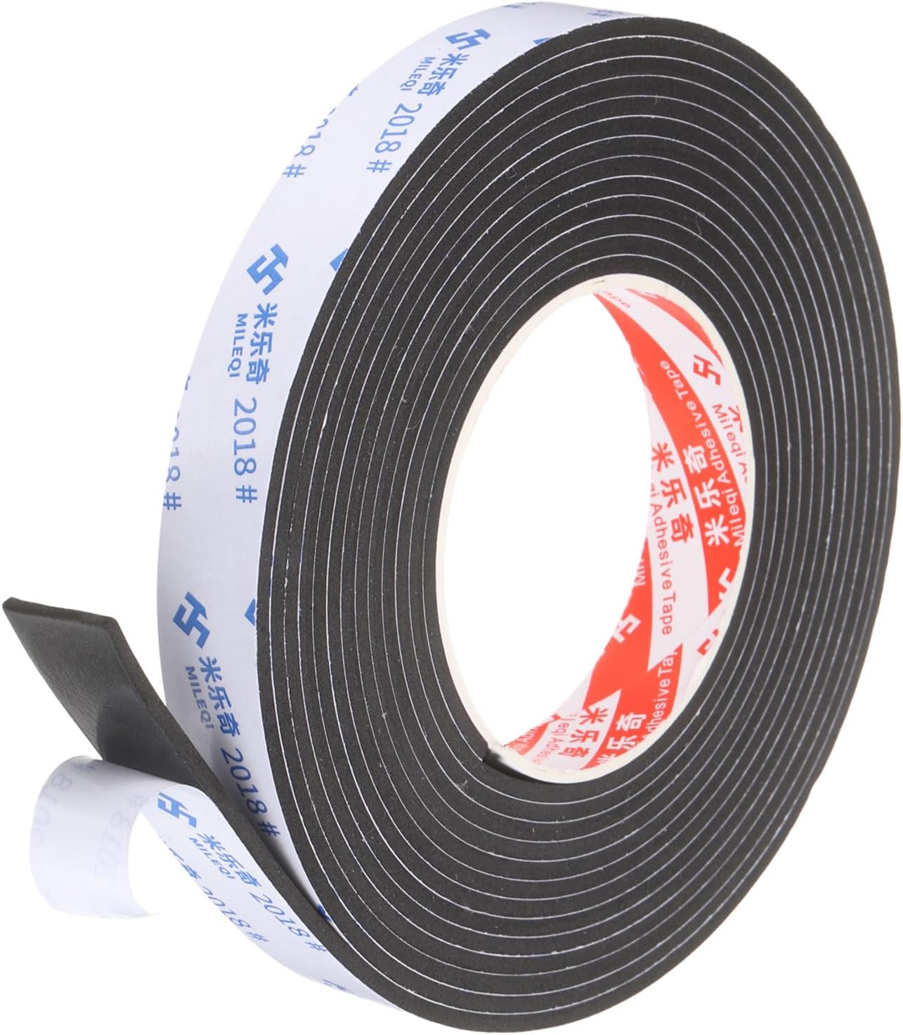 PATIKIL Sponge Rubber Foam Tape, 5/8" W x 1/8" t x 16.4ft l Self-Adhesive Foam Insulation Tape Weather Stripping for Window Door Soundproofing Weatherstrip AC Seal Strip, Black