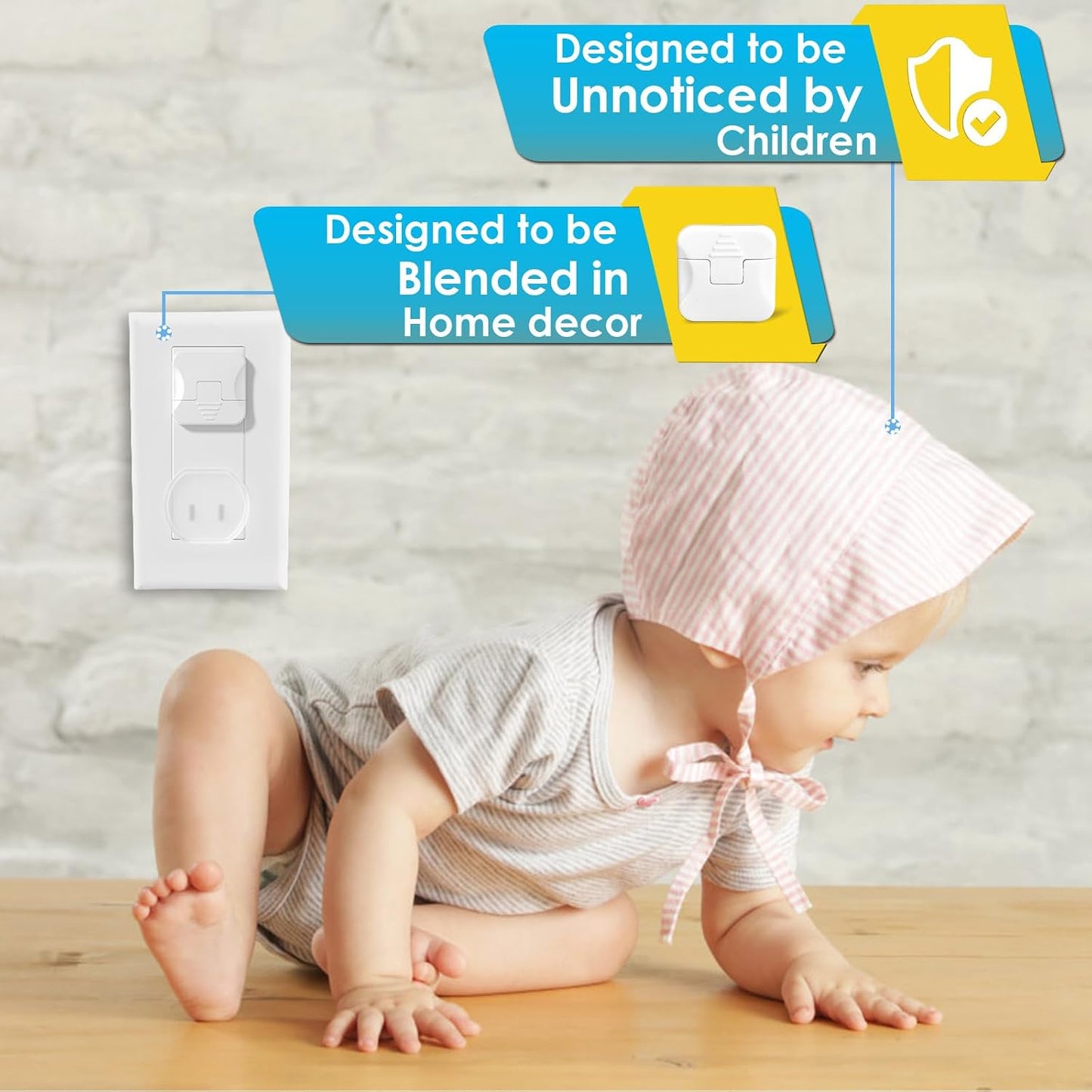 Outlet Covers Babepai 38-Pack Black Child Proof Electrical Protector Safety Improved Baby Safety Plug Covers
