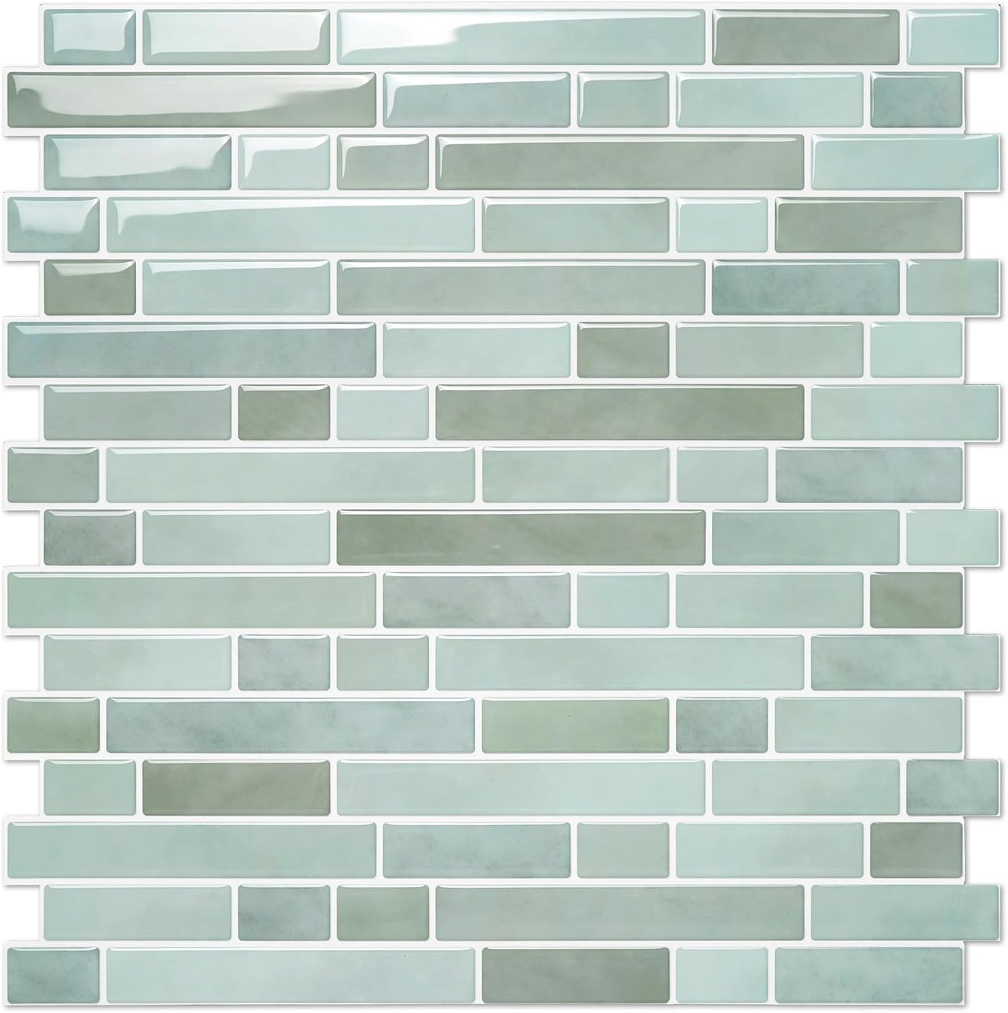 STICKGOO Peel and Stick Backsplash - 10 Sheets of 12”×12” - 3D Self Adhesive Peel and Stick Tile Backsplash for Kitchen & Bathroom