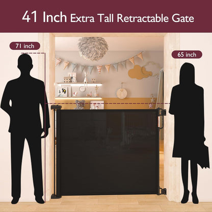 Momcozy Retractable Baby Gate, 33" Tall, Extends up to 55" Wide, Child Safety Baby Gates for Stairs, Doorways, Hallways, Indoor, Outdoor