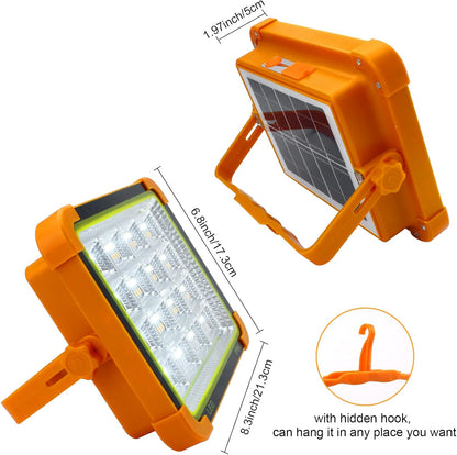 CREATESTAR Solar Portable Camping Light with Stand, 100W 12000mAh Battery Rechargeable Light with 4 Modes, LED Cordless Flood Lights for Work, Emergency Power Failure, Car Repair