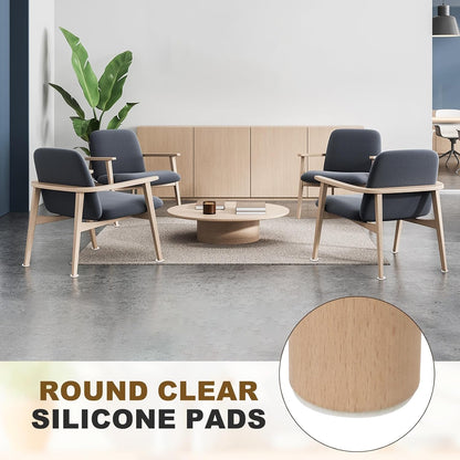 uxcell 32Pcs Non Slip Furniture Pads, 3" Round Self Adhesive Felt Bumpers Noise Reducing Furniture Feet Floor Protector for Chairs Tables Furniture Legs (White 0.2" Thick) - Colors B
