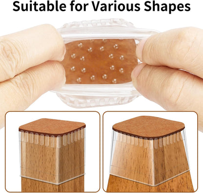 Chair Leg Floor Protectors, 24 Pack Silicone Furniture Pads for Hardwood Floors, Anti-Scratch Furniture Sliders Felt Pads, Noise-Reducing Chair Feet Covers, Table Legs Fit Sizes to(1.3" to 1.97")