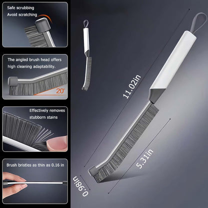 9-Piece Crevice Cleaning Brush Set, Hard Bristle Gap Scrubber Tools, Stiff Nylon Detail Brushes for Window Tracks, Bathroom Grout, Blenders & Kitchen Sink Detailing, Zero Cross-Contamination