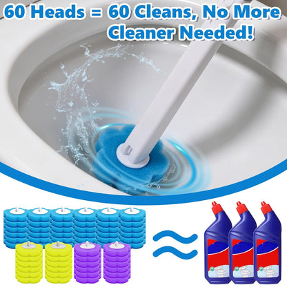 2 Pack Disposable Toilet Brush and Holder Set, Disposable Toilet Cleaning System Extended Handle with 48 Toilet Wand Refills, Toilet Brush for Toilet Bowl Cleaners, Bathroom Cleaning, Bathtub