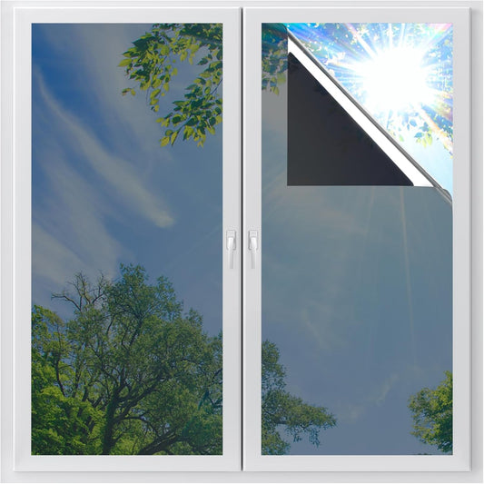 LUTE Reeded Glass Window Privacy Film, Frosted Glass Film, Removable 3D Decorative Decals Sun Blocking Anti UV Door Window Cover, No Glue Static Cling Vinyl for Bathroom Home Office, 17.5" x 78.7"