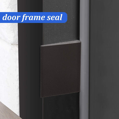 Jetec 14 Pieces Door Corner Seals Self Adhesive Exterior Door Frame Seal Weather Stripping Corner Pad Foam Draft Stopper Gap Filler Bottom for Weather Protection, Isolation of Noise(Black and White)