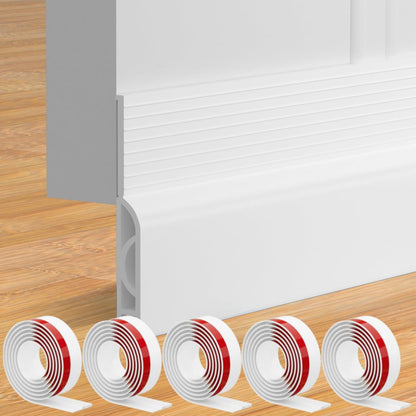 Door Draft Stopper, Adjustable Weather Stripping Seal for Cold Insulation, Bottom/Under Sweep for Exterior & Interior Doors, Seal Blocker Noise, Black, 39 inches