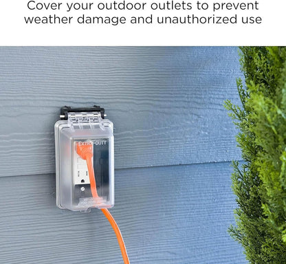 Weatherproof Outlet Cover, 1-Gang In-Use Horizontal/Vertical Enclosure, Clear Cover