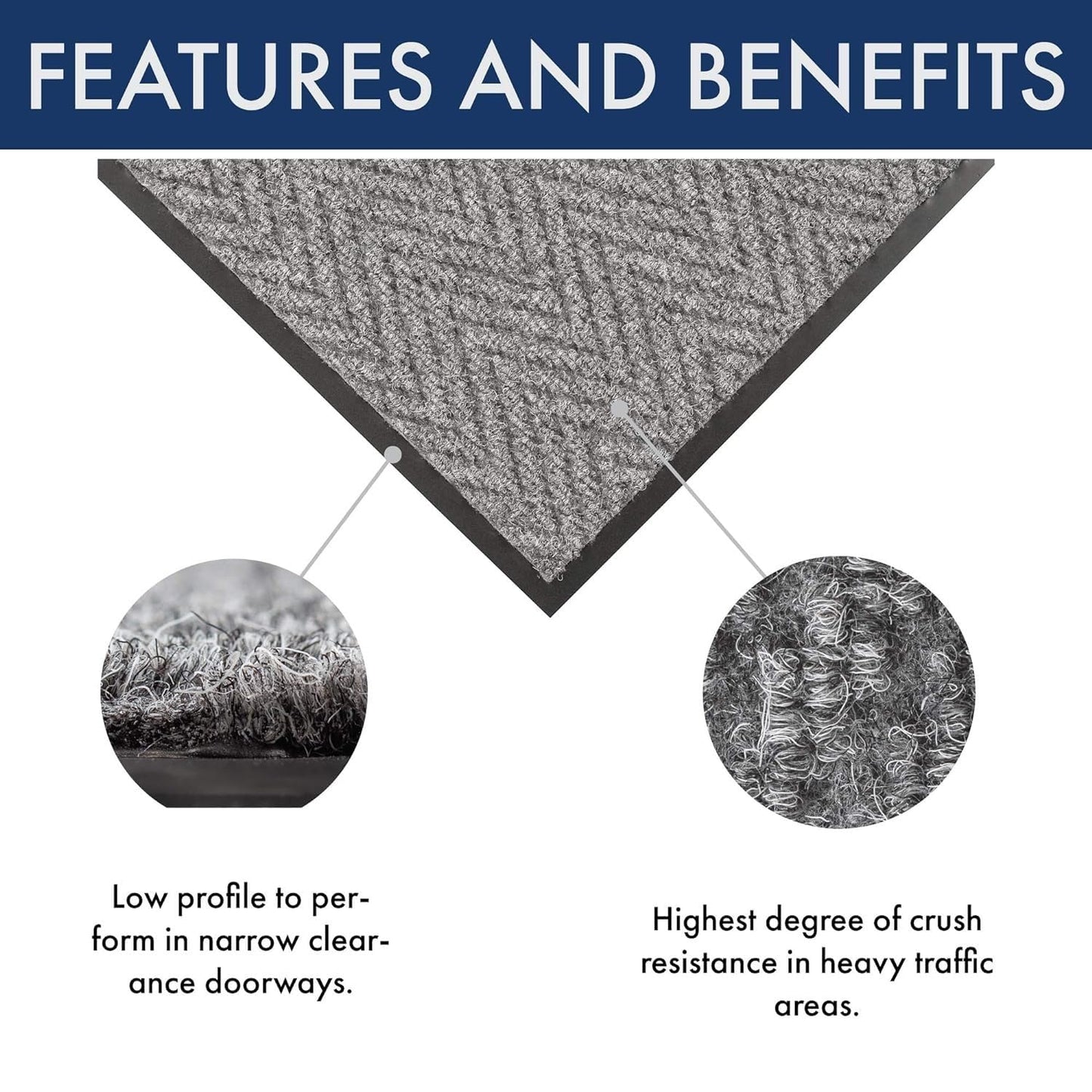 Notrax 118 Arrow Trax® Entrance Mat, for Home or Office, 3' X 4' Gray