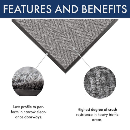 Notrax 118 Arrow Trax® Entrance Mat, for Home or Office, 3' X 4' Gray