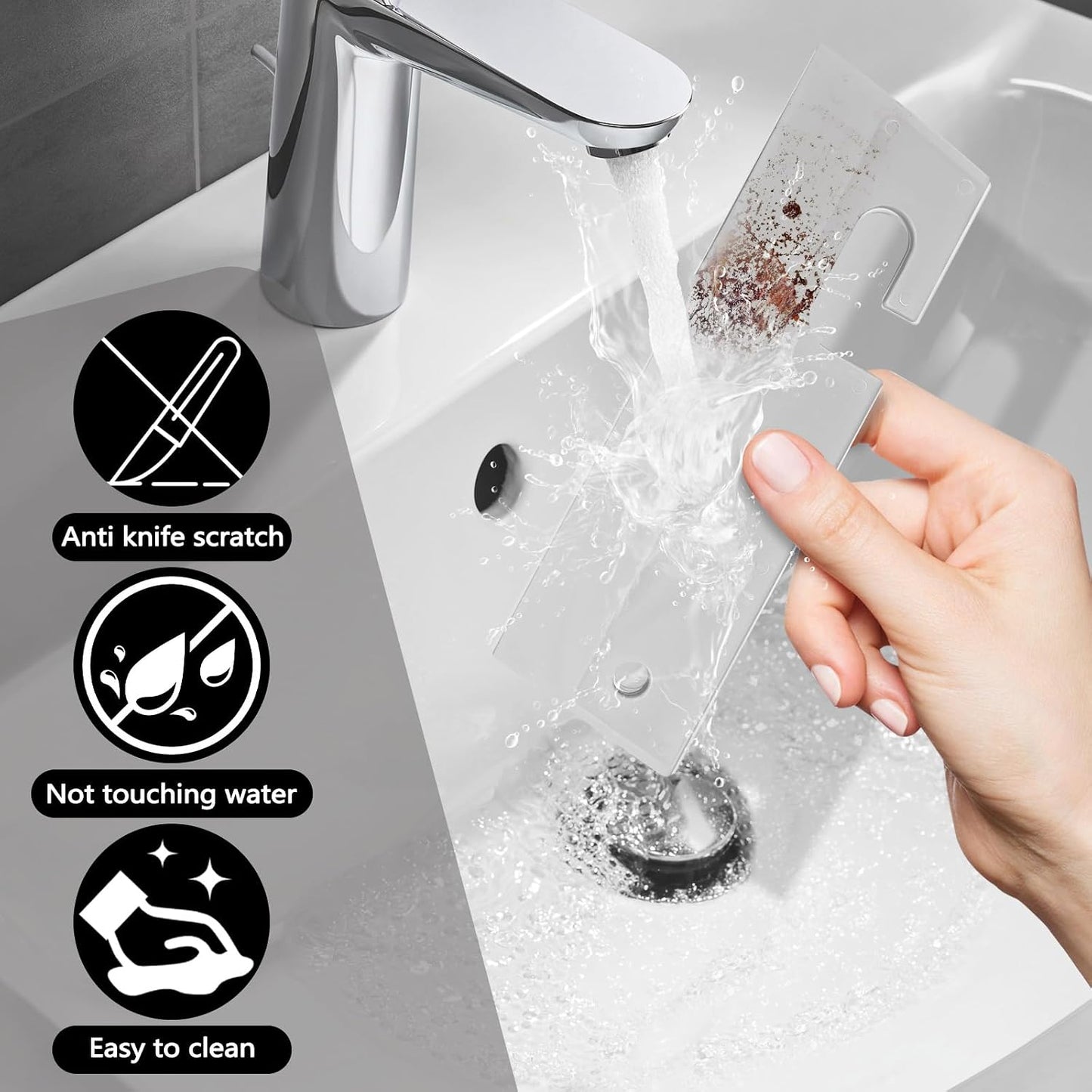 3 Pieces Mini Soft Silicone Window Squeegee, Hand Water Scraper with Hanging Hole, Small Mirror Cleaning Squeegee for Shower Glass Car Bathroom Dink Countertop (White)