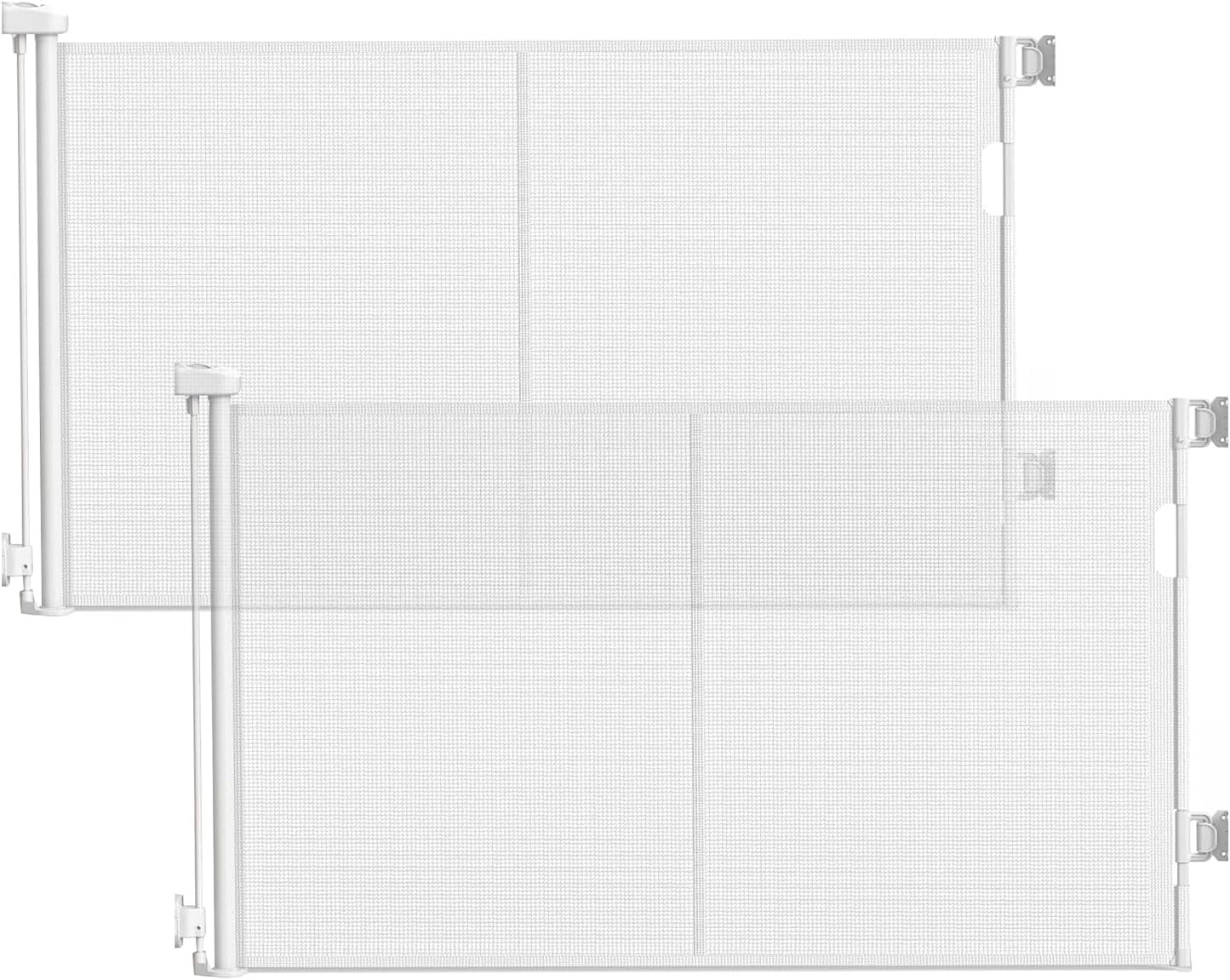 Reinforced 60" Wide Retractable Baby Gates with Upgraded Rods - Bottom Anti-Escape, 5 ft Mesh Baby Gate Retractable Dog Gate Indoor Pet Gate Retractable Stair Gate Outdoor Retractable Gate, Black
